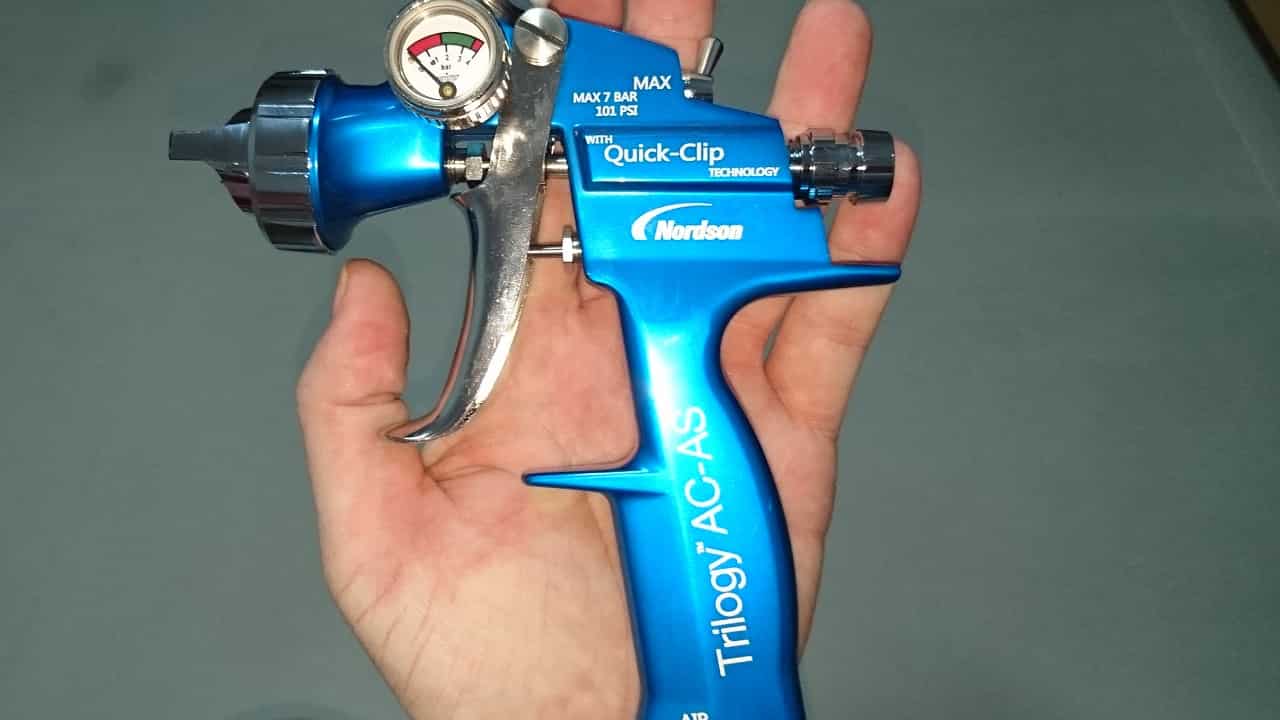 Nordson Trilogy LVLP Spray Gun, brand new out of the box.